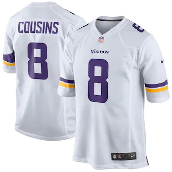 mens nike kirk cousins white minnesota vikings game jersey